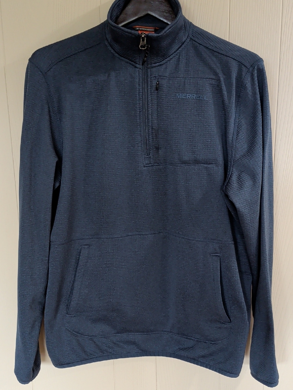 Merrell Blue Grid Fleece 1/4 Zip Pullover Size M